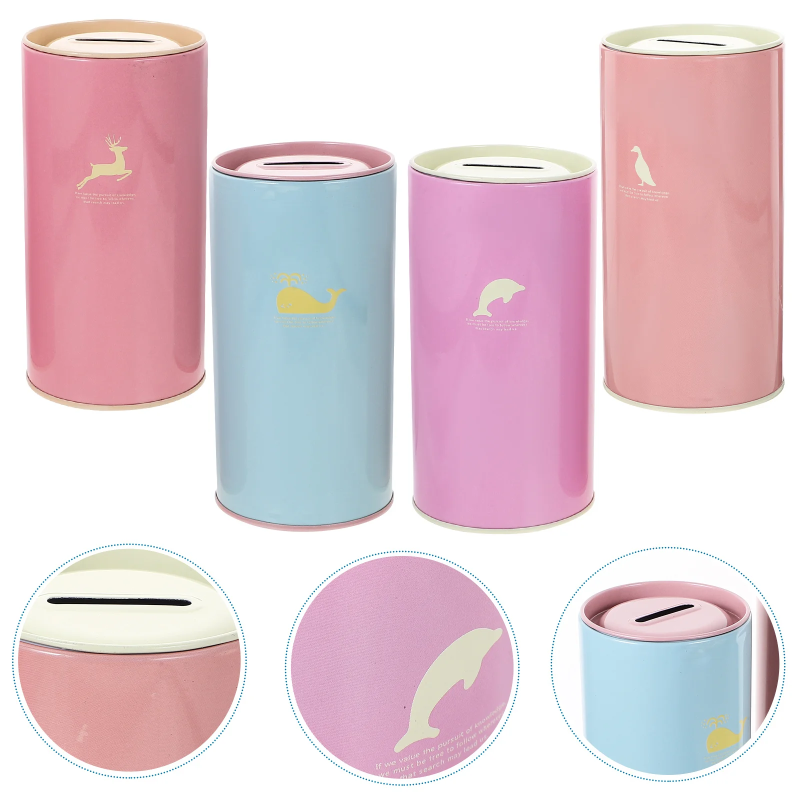 4 قطعة نمط الكرتون حصالة على شكل حيوان صفيح توفير وعاء صندوق معدني للعملات المعدنية يحفز توفير للأطفال البالغين حصالة على شكل حيوان