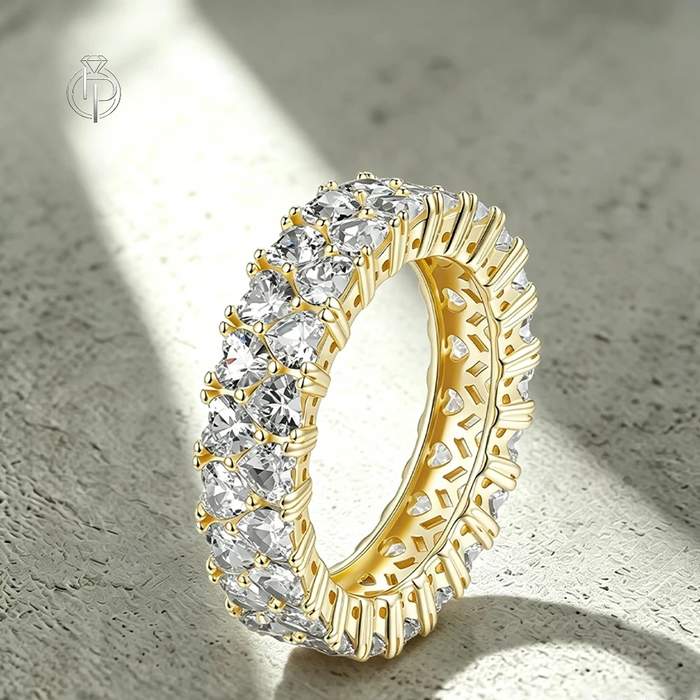 HORRIPAL D VVS1 Full Heart Cut Moissanite Wedding Rings for Women GRA S925 Sterling Silver Luxury Engagement Band Fine Jewelry