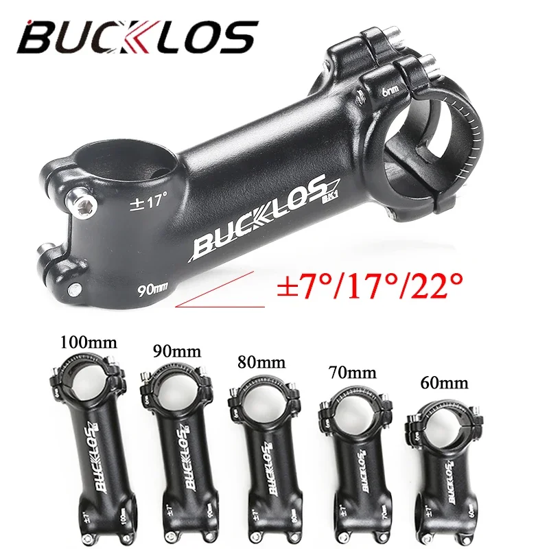 BUCKLOS 7/17/22 Grad Fahrrad Vorbau Ultraleichte Aluminium Legierung Fahrrad Lenker Tisch MTB Rennrad Bar Power 60/70/80/90/100mm