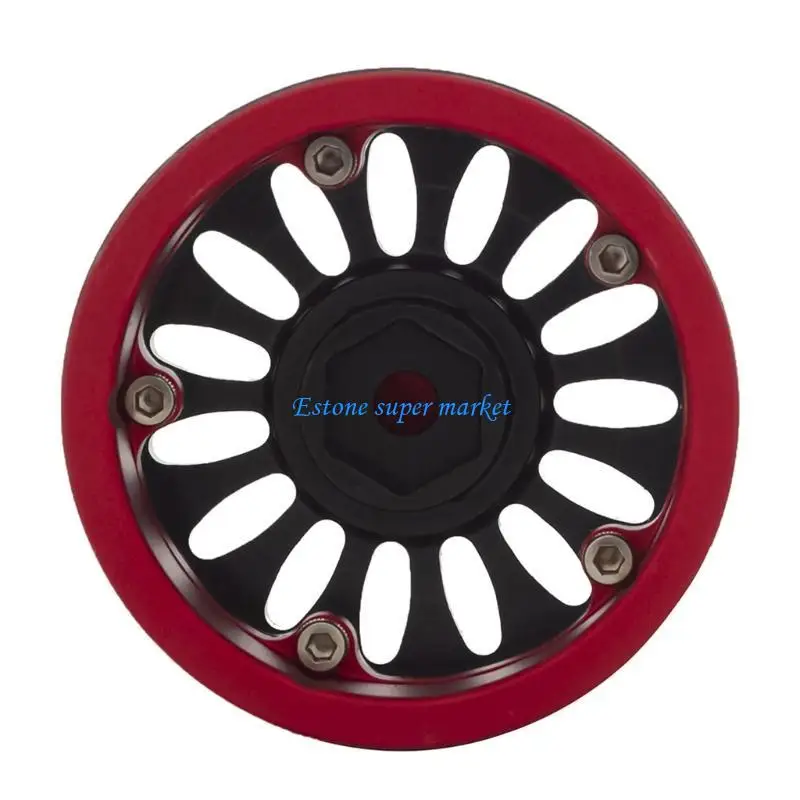 090B โลหะ RC อุปกรณ์เสริม Beadlock ดุมล้อสำหรับ Axial RC Crawler SCX10 สีดำ