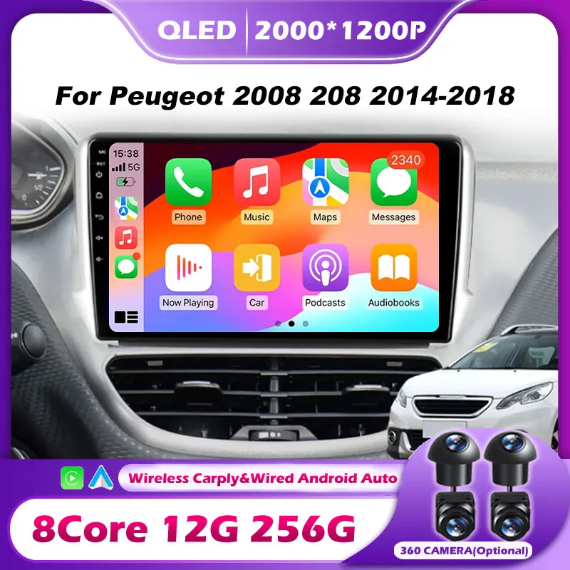 Car Radio Multimedia Player For Peugeot 2008 208 2014-2018 Wireless CarPlay Android 16 Auto Intelligent Systems Autoraido Tools