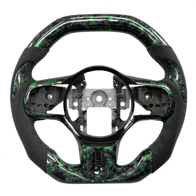 لميتسوبيشي لانسر Evolution X FQ-400 الإصدار النهائي 2010-2015 مخصص الأخضر مزورة ألياف الكربون الجلود عجلة القيادة #1