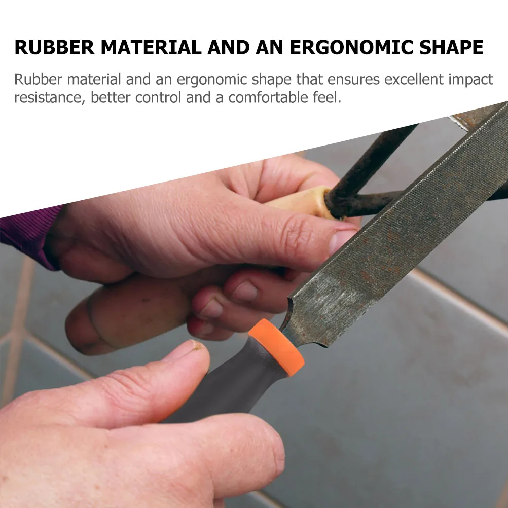 

12pcs Dual-Color File Handle 4.8Mm Rubber Grip Ergonomic Impact Resistant For Metal Wood Files Chainsaw Milling Cutters Tool
