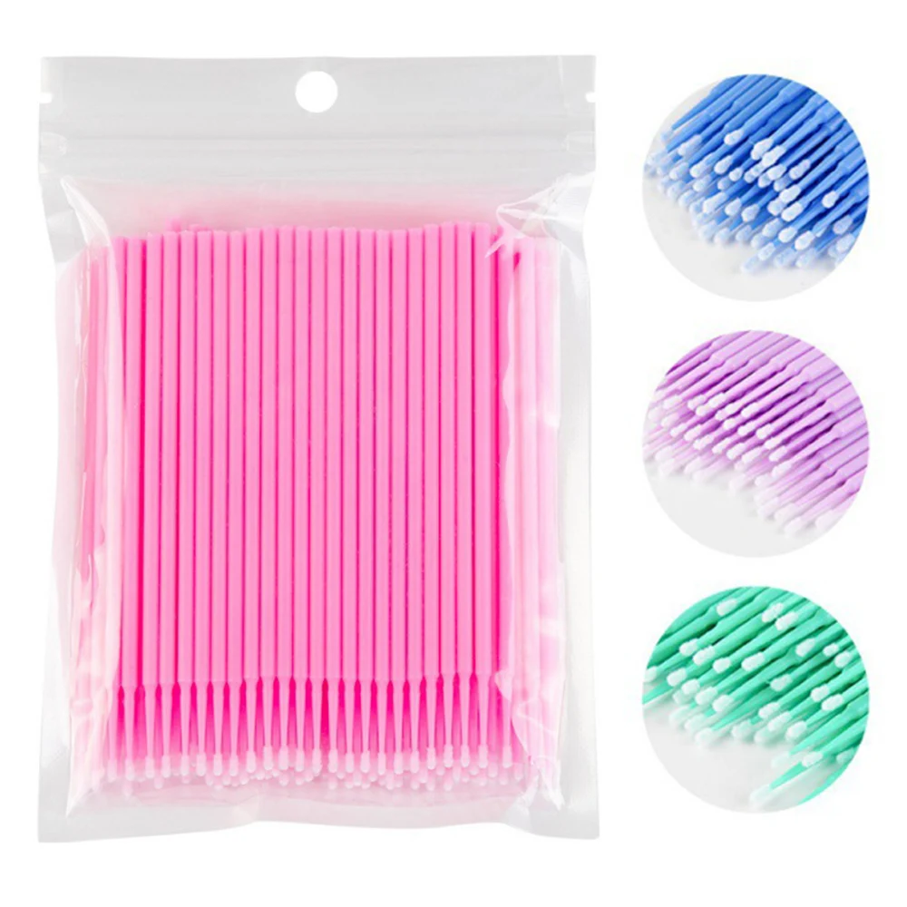 500PCS Disposable Eyelash Brushes Eyelashes Extension Tools Swab Micro Brush For Lip Lash Cleaning Makeup Tools Wholesale