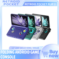 Retroid Pocket Flip2 SD865/D1100 5.5”1080p OLED WIFI6 Android Handheld Portable Gaming Console With Hall Rockers Folding Game
