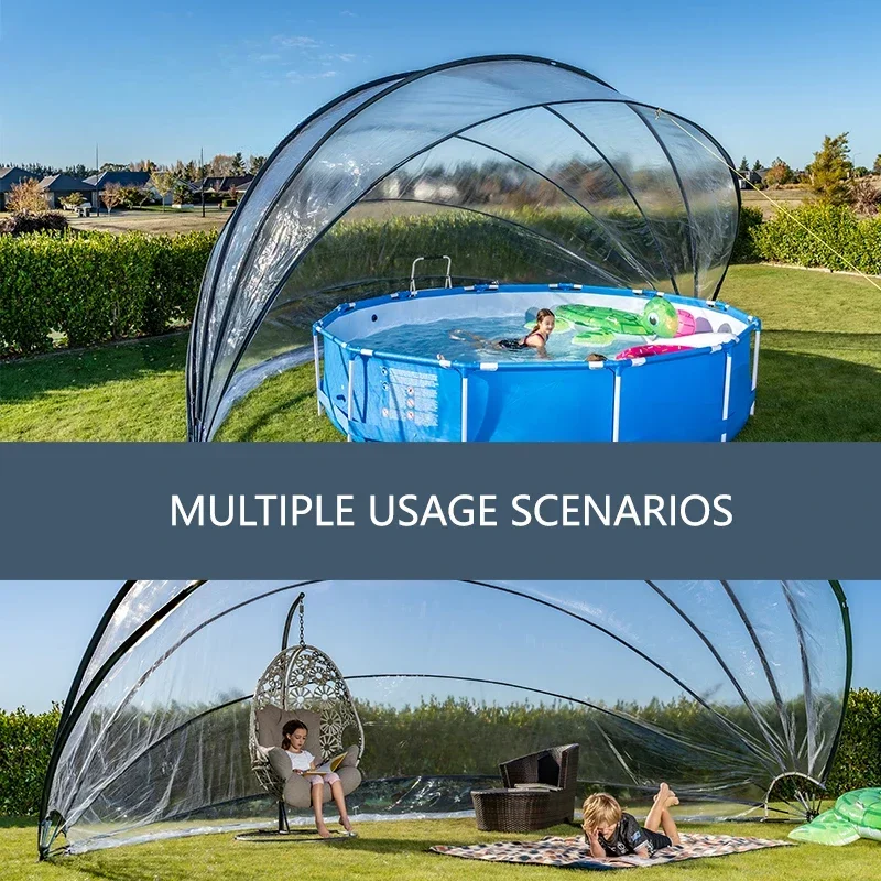 غطاء قبة حمام السباحة 15f قبة الشمس لحمام السباحة في الهواء الطلق فوق الأرض غطاء قبة حمام السباحة #6