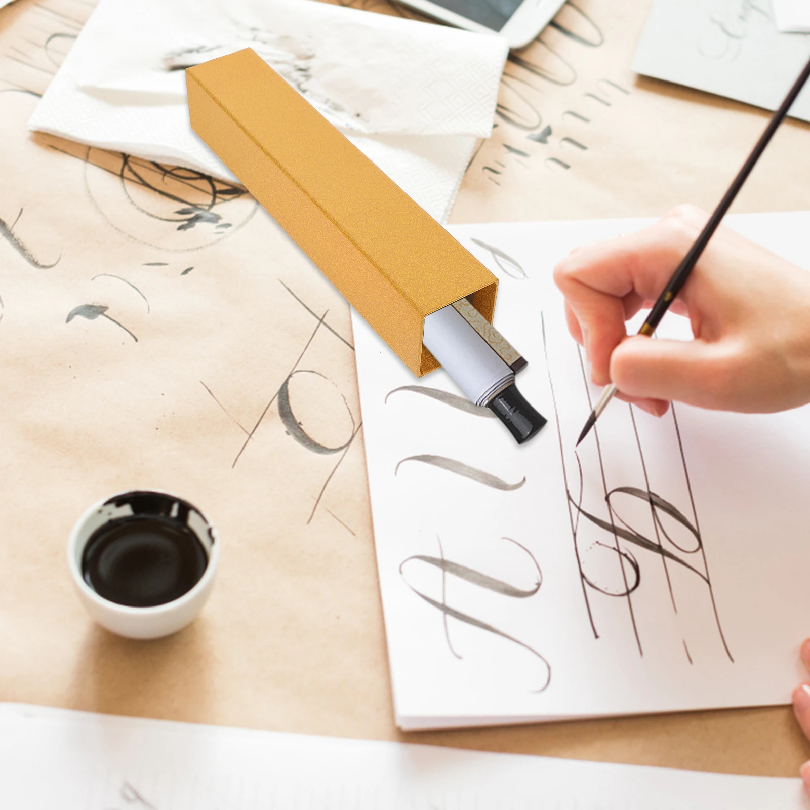 

2pcs Picture Storage Boxes Premium Paper Material For Artworks Calligraphy Box Scroll Painting Cases Storage Box For Scroll