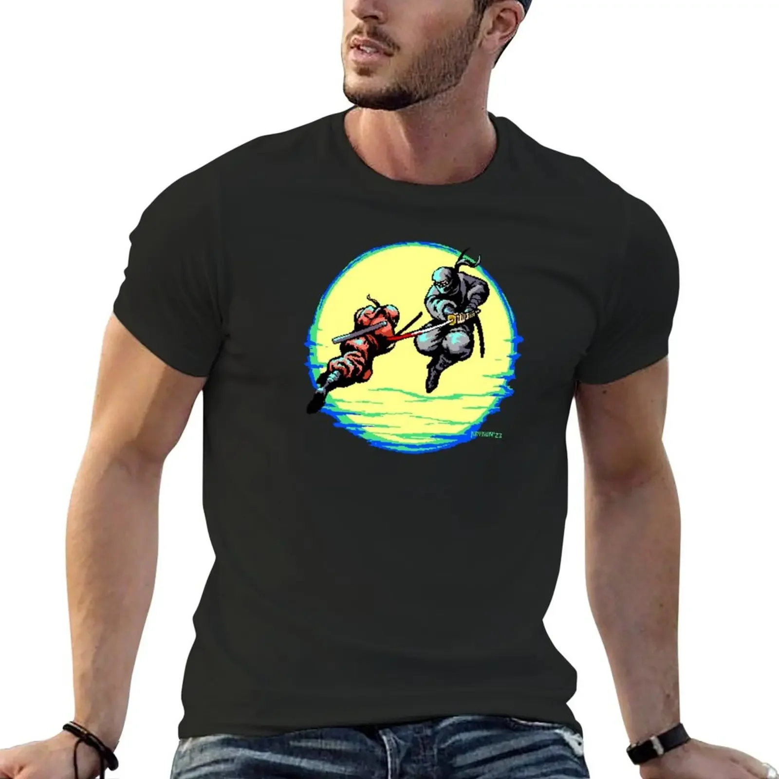 Ninja Gaiden NES Opening T-Shirt quick drying customs mens graphic t-shirts hip hop