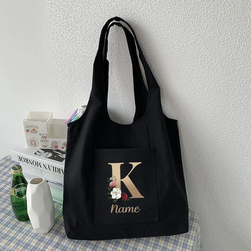 Custom Tote Bag for Women Casual Shopping Bags Personalized Name Eco Shopper Bags Birthday Gift Feminina Foldable Shopping Bag