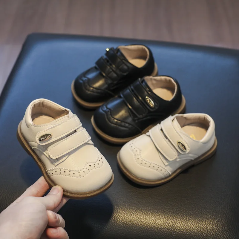 Zapatos informales de cuero para niños, zapatillas bajas para niños, zapatillas planas para niñas y estudiantes