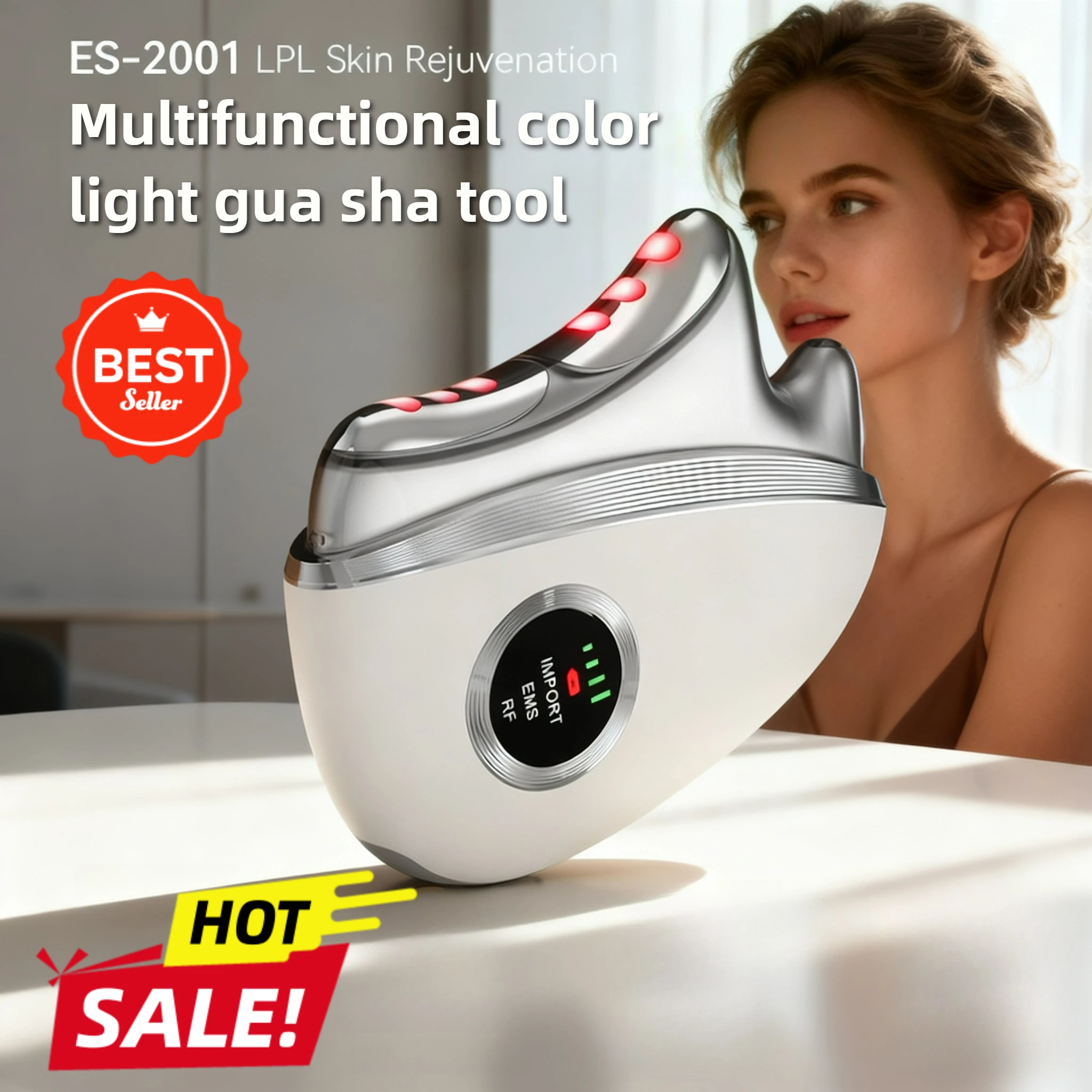 2026 مكركرنت مدلك الوجه الكهربائية غوا شا أداة المحمولة جهاز الوجه لتجديد شباب الجلد مكافحة الشيخوخة الاسترخاء المنزل