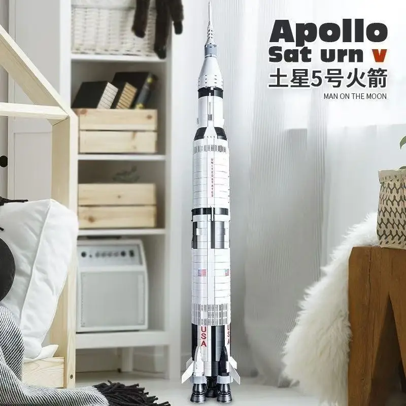 100cm The Apollo Saturn V Building Blocks Space Rocket Idea Series Bricks Educational Toys For Children Birthday Xmas Gifts