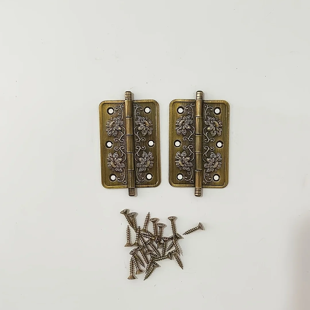 2 Pieces Thick Solid Brass Heavy-Duty Hinge for Furniture Butterfly H-Type Folding Hinges for Wardrobe & Cabinets Hardware