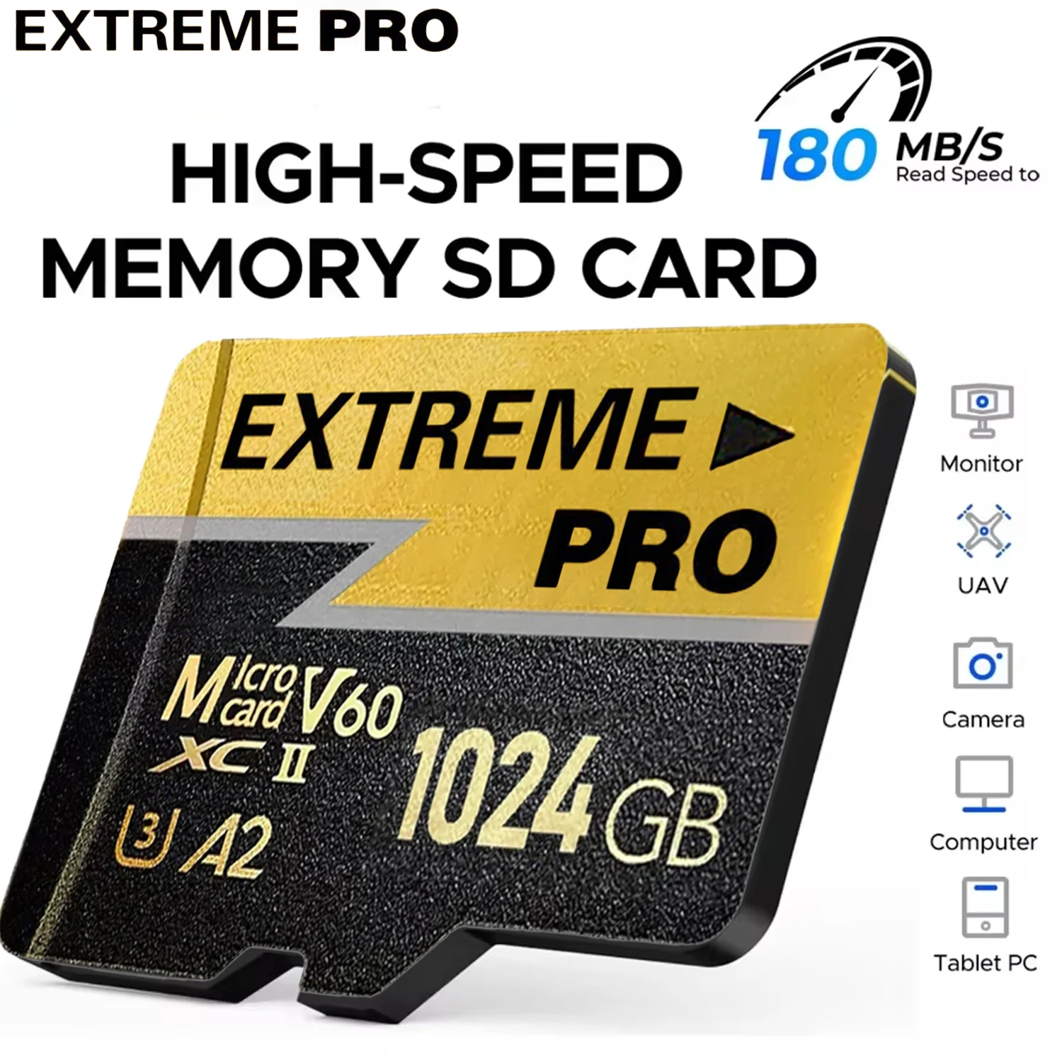 

Высокоскоростная SD-карта памяти 1 ТБ, Micro SD-карта V60 U3, 512 ГБ, 256 ГБ, 64 ГБ, TF-карта памяти 128 ГБ C10, TF-флеш-карта для Nintendo Switch