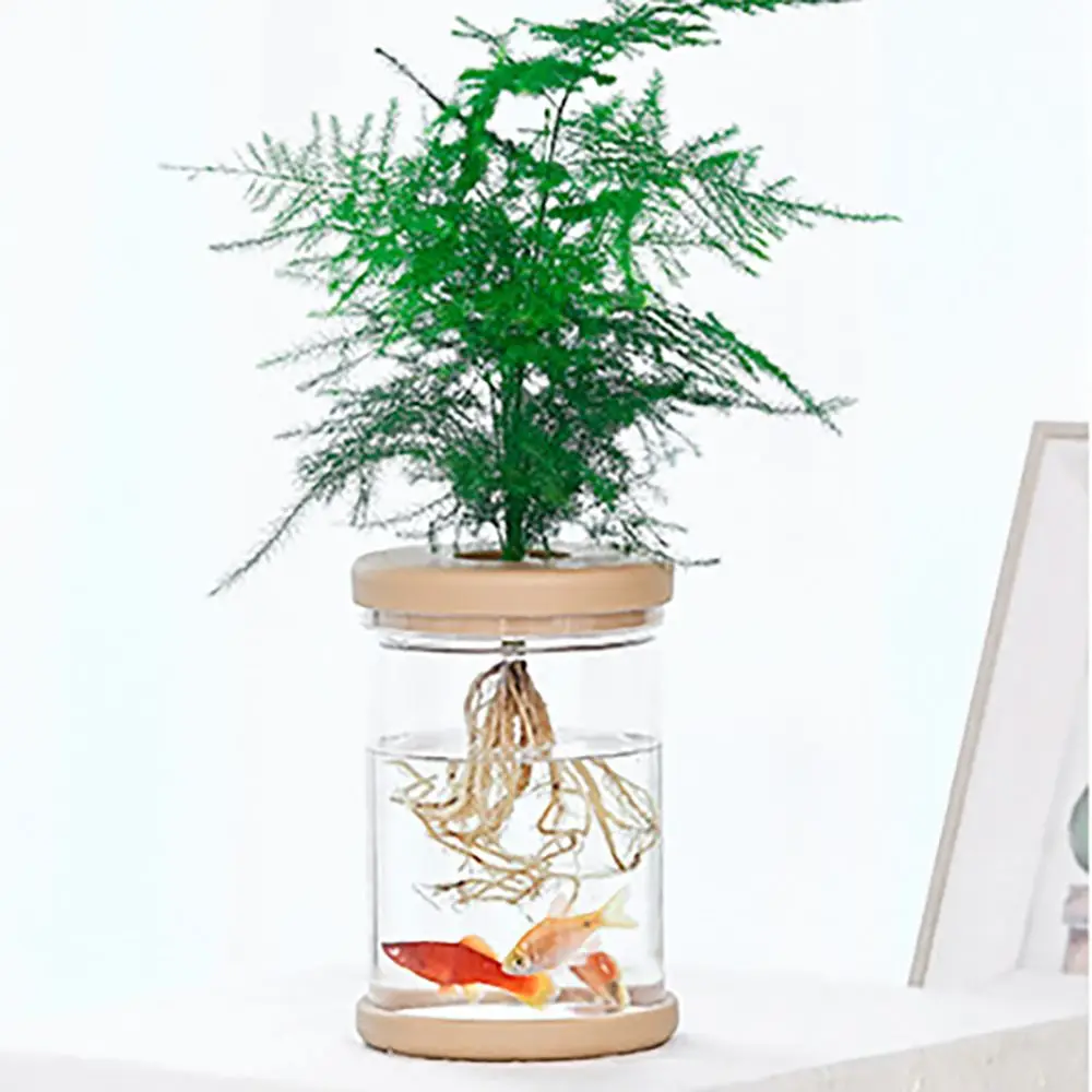 Transparent Aquatic Plant for Indoor/Outdoor Imitation Glass Home Decor Hydroponic Flowerpot Flower Planter Garden Supplies