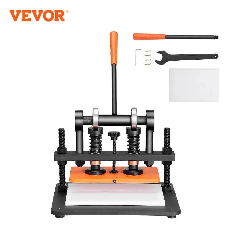 

VEVOR US Clearance Sale Leather Cutting Machine Embossing Plate Manual Die Cutter Guide Shafts cut Machine Leather Embossing