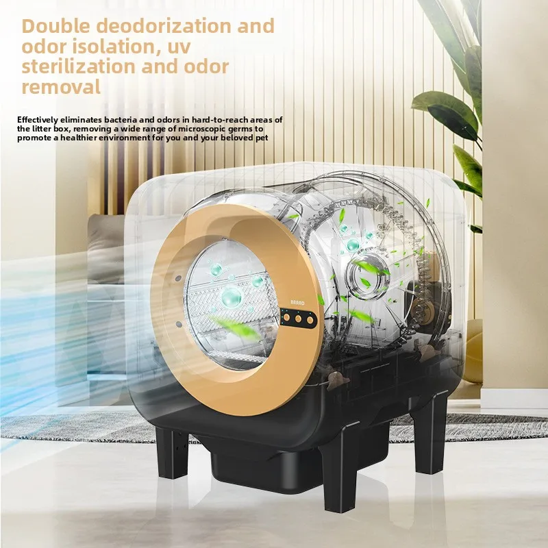 Smart Cat Toilet with HD Camera, Intelligent Odor Eliminator Litter Box for Cat, Remote View Pet Potty