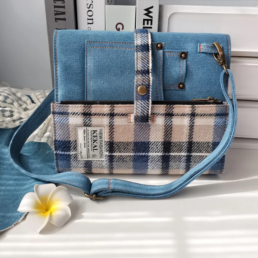 Jeans Plaid Patchwork Binder A5 Photocard Collect Book Button Lock 3inch Photocards Holder 4grid Photo Album Card Collector Gift