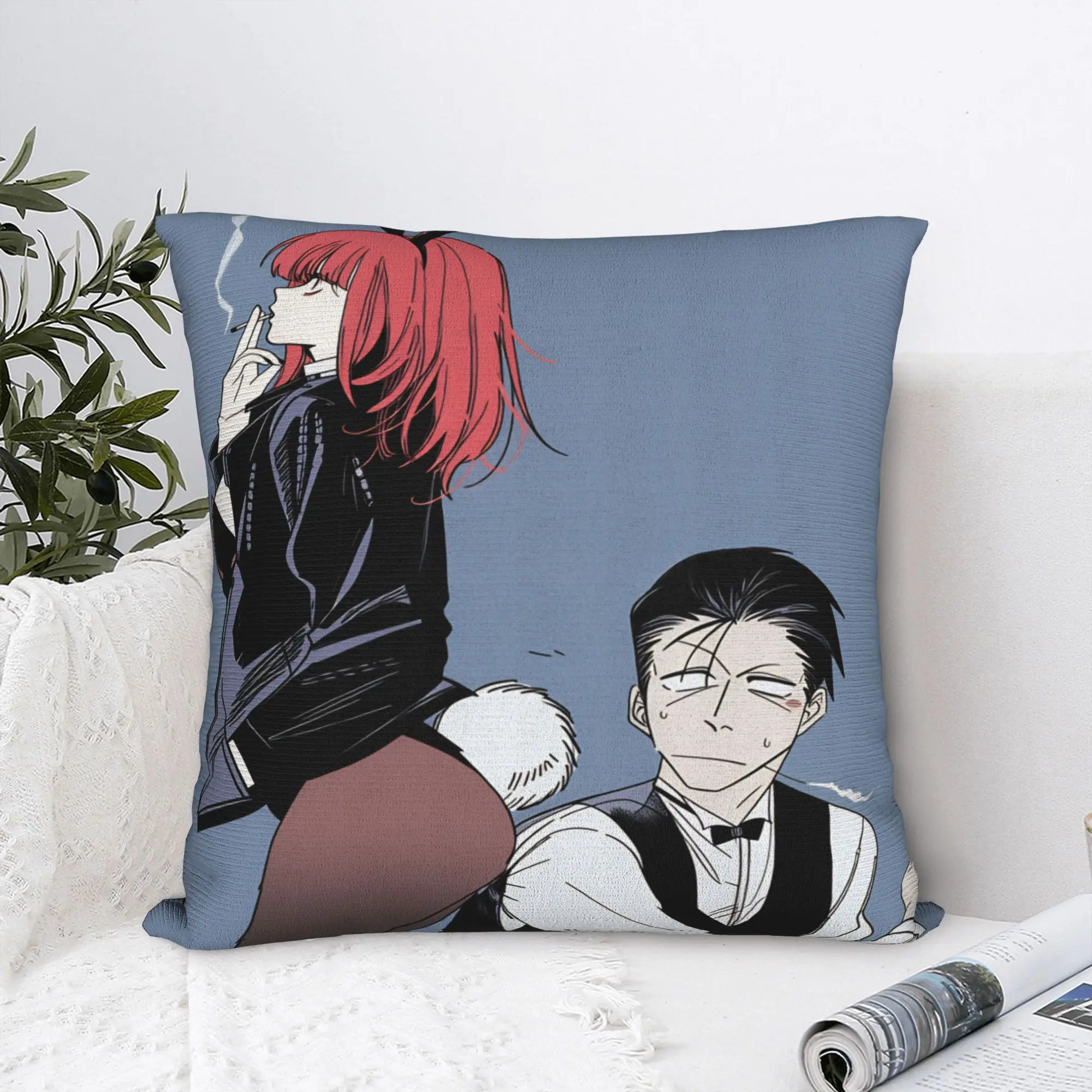 Smoking Behind Supermarket Yamada Pillowcases  Funny Pillow Case For Sofa Couch Bed Living Room Soft Pillow Cover