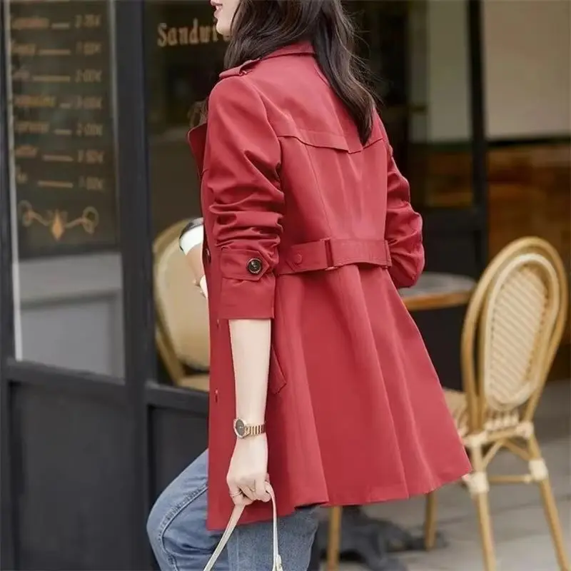 Ladies Windbreaker Spring Double Breasted Buckle Popular Ladies Outerwear Temperament Versatile Women's Trench Coat JJ26