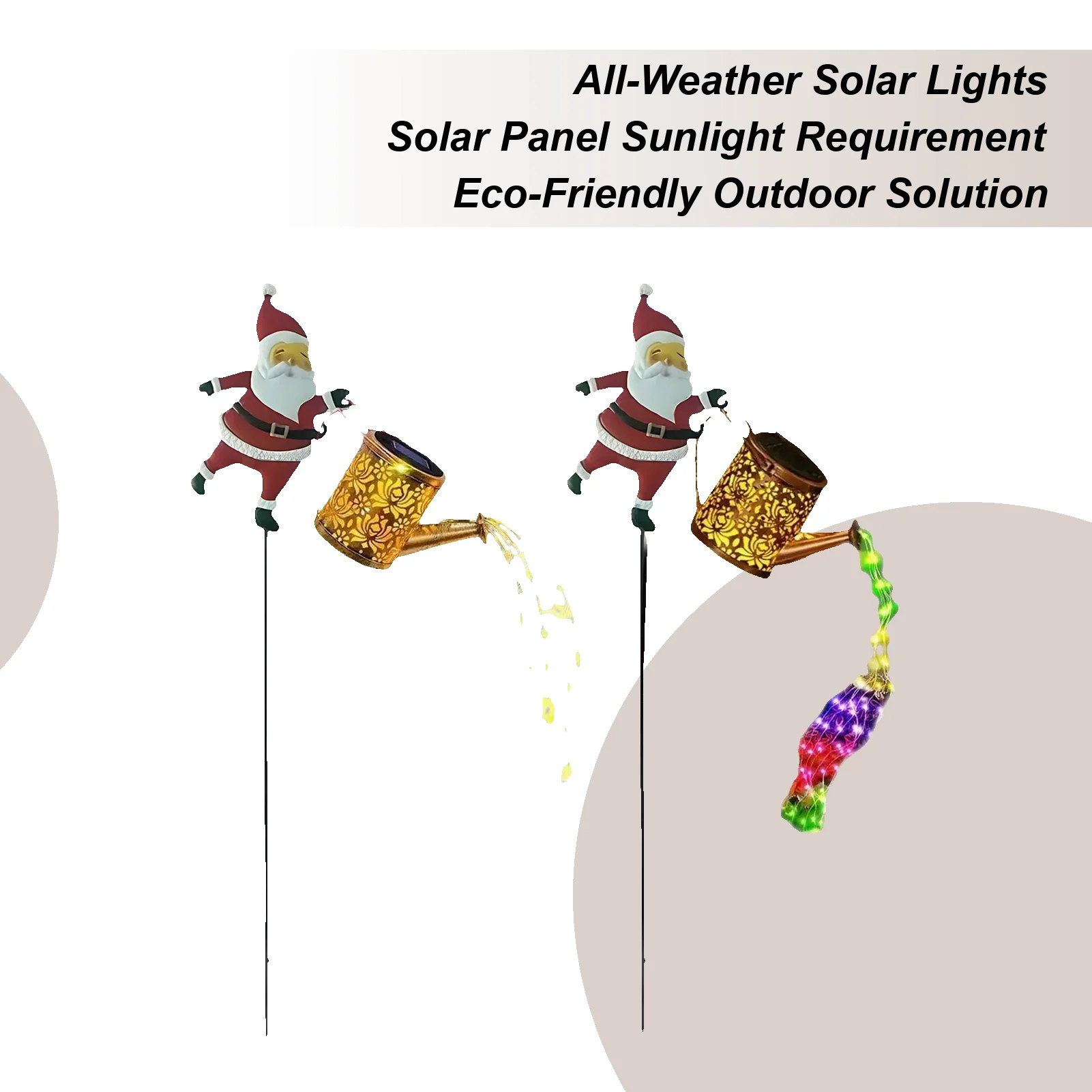 

Солнечная лампа с распылителем Санта-Клауса IP65, водонепроницаемая металлическая садовая лампа со светодиодной подсветкой, подходит для террасы, дорожки, рождественского подарка