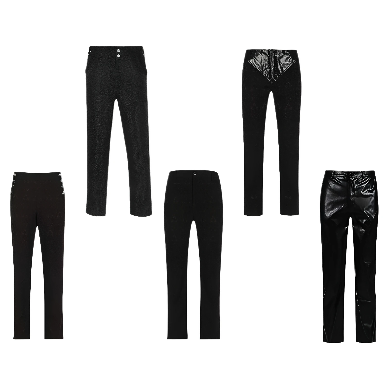 Fashionable Steam Punk Halloween Men's Pants Pure Color Uniform Suit Outer Trousers Trendy Ethnic Costume Stage Wear