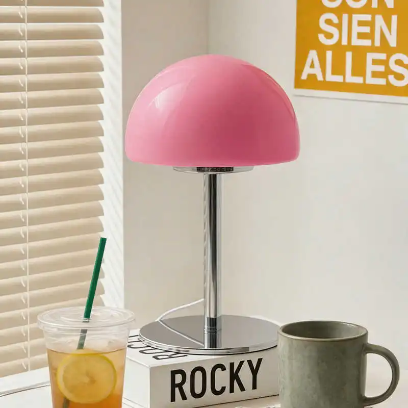 منتصف القرن كريم باوهاوس الحد الأدنى خمر طاولة زجاجية مصباح غرفة المعيشة غرفة نوم عالية الجمالية السرير ديكور المحيطة مصباح