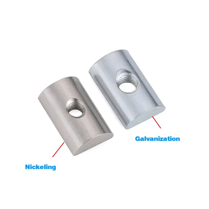 Anti Rotation Half Round Nut Compact Design For Tight Space Installation Galvanized Steel M4 M5 M6 M8