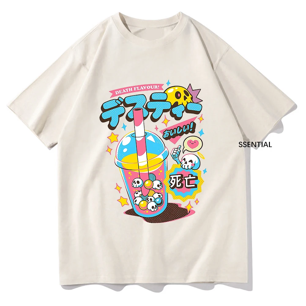 Death Tea Tshirt Funny Men/Women Clothing Harajuku Aesthetic Tshirt Unisex Hip Hop Clothes Streetwear Vintage Cotton Tops