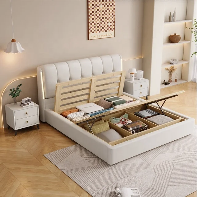 

*o #$Luxury Queen Bedroom Set Rustic Solid Wood King Bed Set,Modern Vintage Solid Wood Bed Bedroom Home Furnishings#