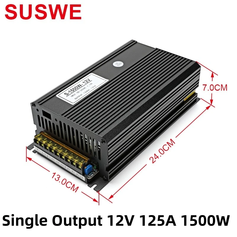 

SUSWE Switching Power Supply Transformer AC-DC Power Supply 110V to 12V 220V To 12V 125A 1500W