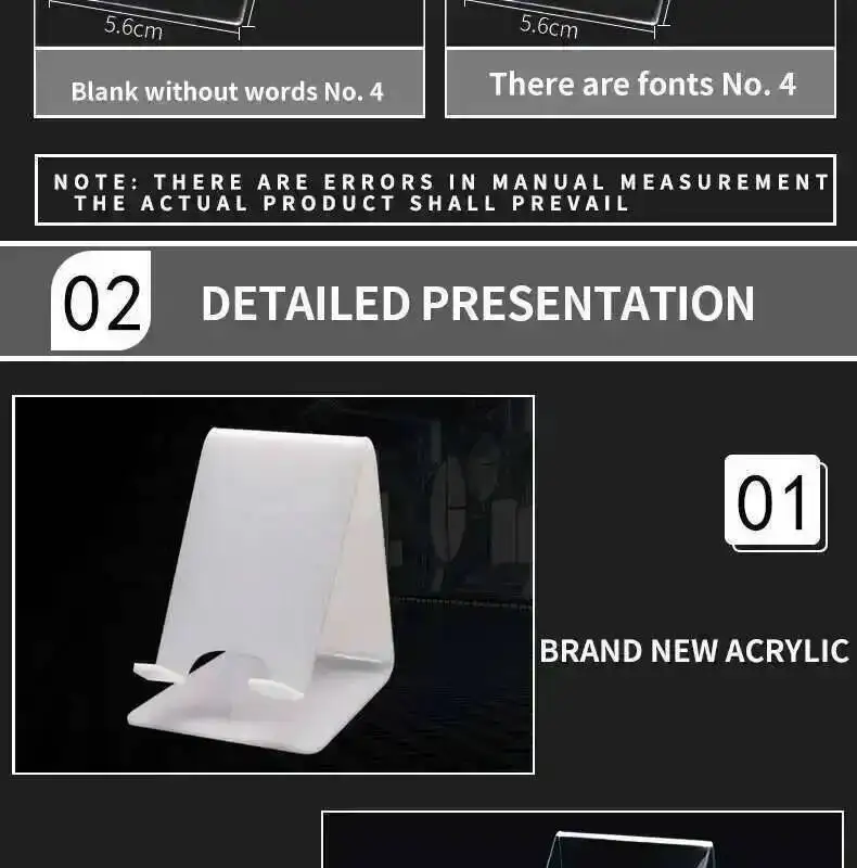 5 Stück transparente Acryl-Handyhalterungen, tragbare Mini-Display-Ständer, Lazy-Desktop-Display-Ständer für Handys – Detail 3