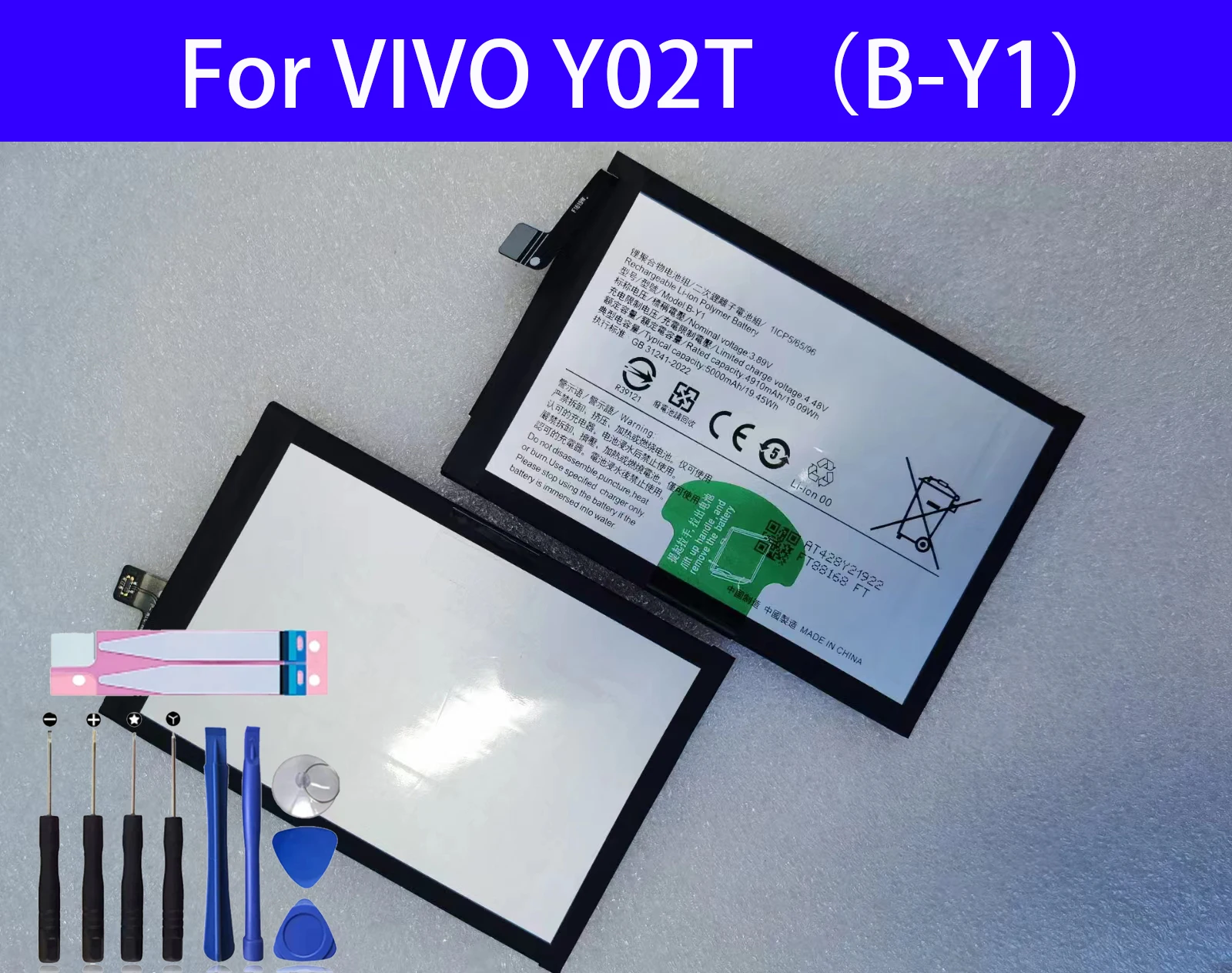 

100% Original New Replacement Battery B-Y1 For VIVO Y02T Phone Battery+Tools