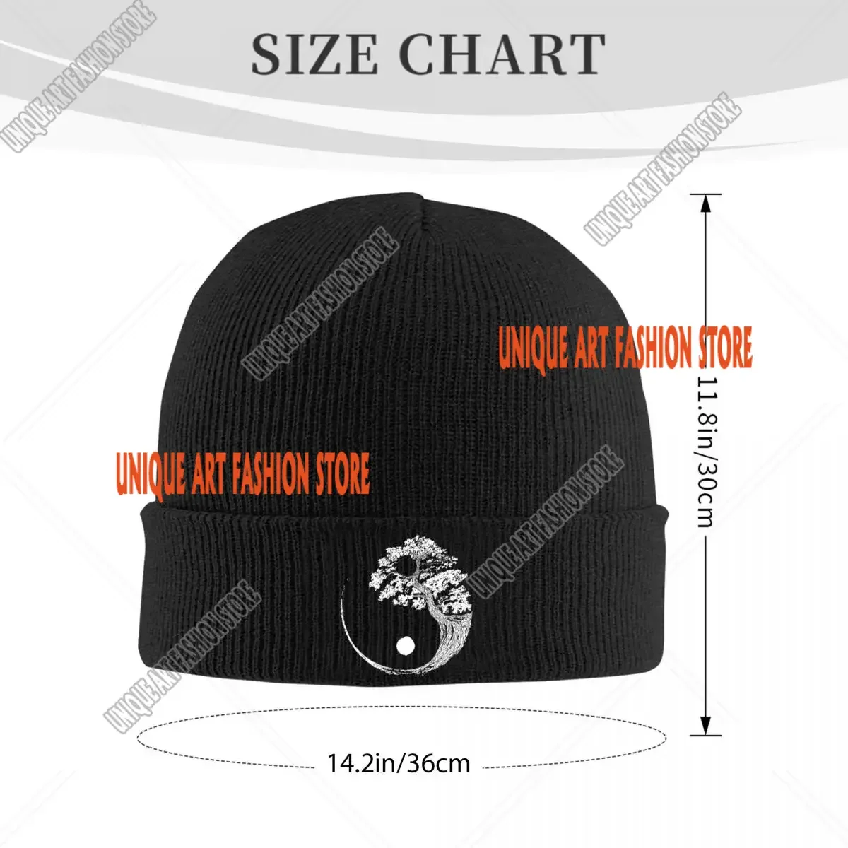 Yin Yang Bonsai Tree Japanese Buddhist Zen Knitted Hat Women's Men's Skullies Beanies Autumn Winter Hat Yoga Fitness Warm Caps