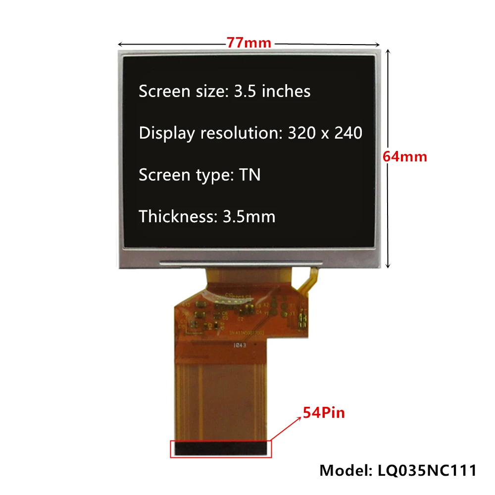 GPS 네비게이터/산업 장비에 적합한 3.5/4.3/5/7 인치 범용 LCD 패널 디스플레이 화면 예비 부품 교체