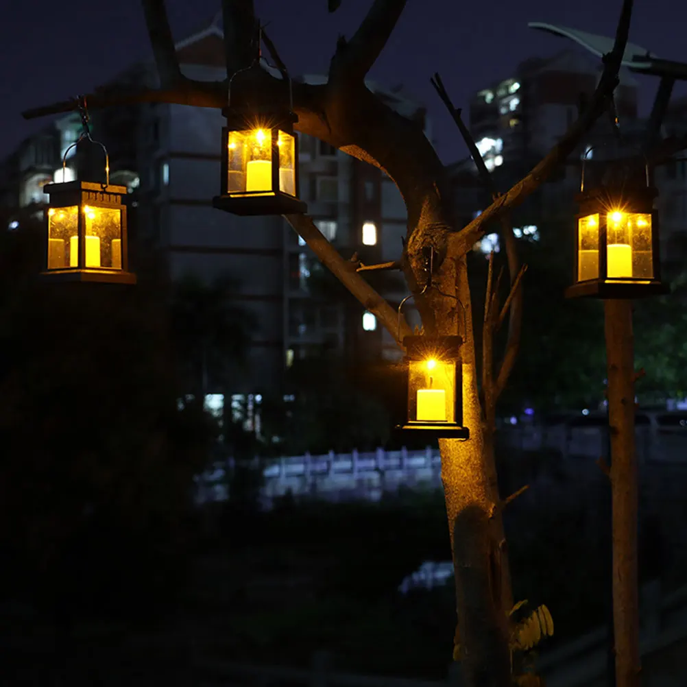 

Retro Palace Lights ABS Material Outdoor Garden Yard Decoration LED Solar Powered Light Lamp Post Solar Powered Lighting