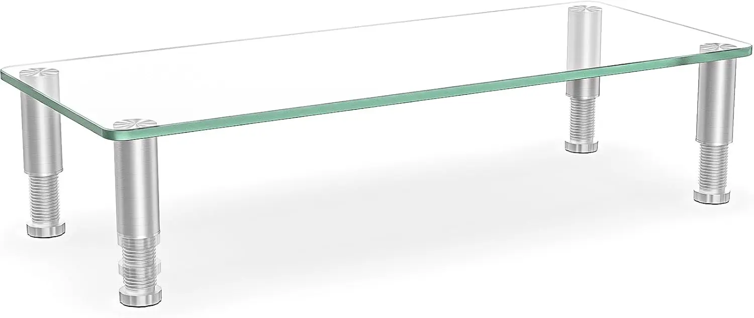 

Adjustable Monitor Stand with Tempered Glass for LCD/LED TVs, Laptops, and Gaming Consoles