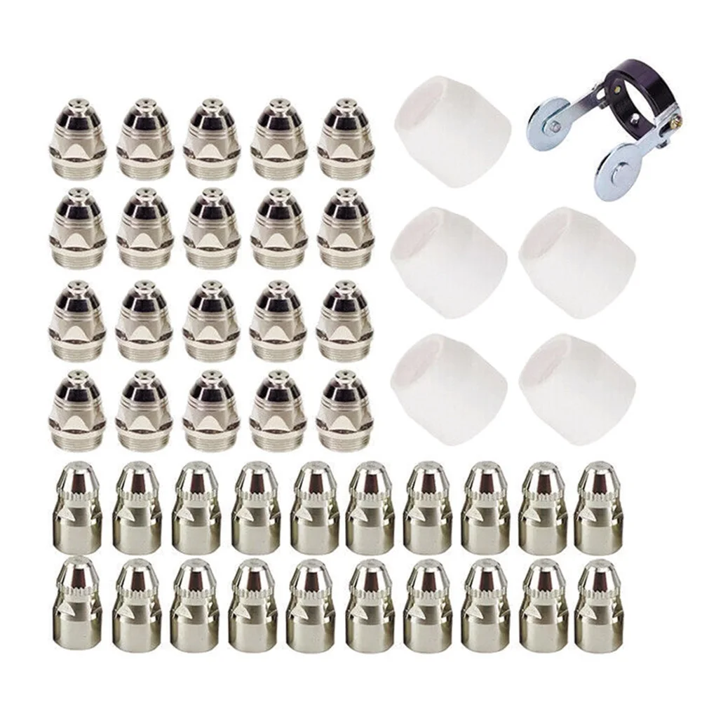 46Pcs For P80 Plasma Consumables Set 20 Electrodes 20 Tips 5 Shield Cups Roller Guide Wheel For 80A Welding Torch Cutting