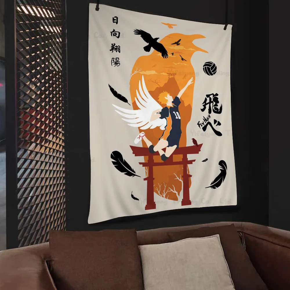 Japanese Anime Negative Space Tapestry Art Printing Art Science Fiction Room Home Decor Wall Art Decor