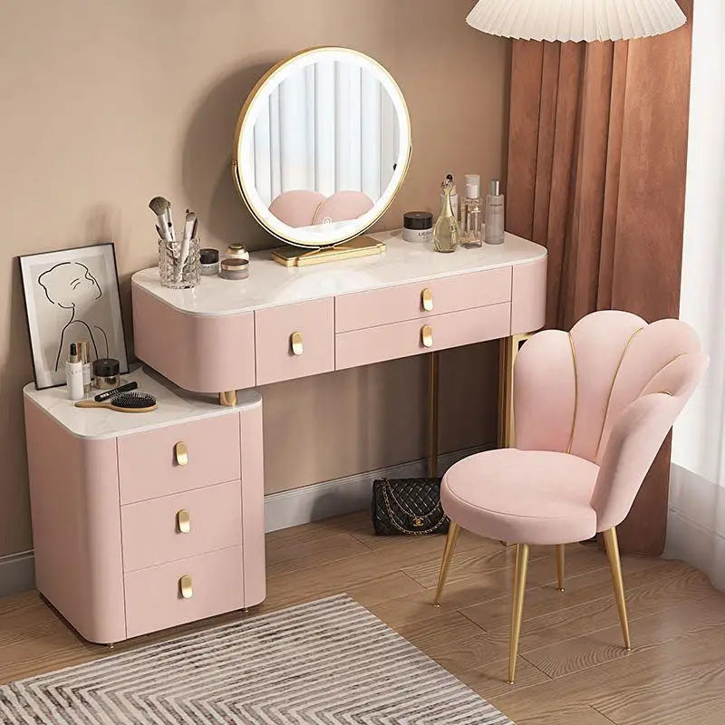 Chair Mirror Modern Dresser Master Gloss Room Natural Wooden Dresser Storage Girls Penteadeira Para Quarto Bedroom Fruniture