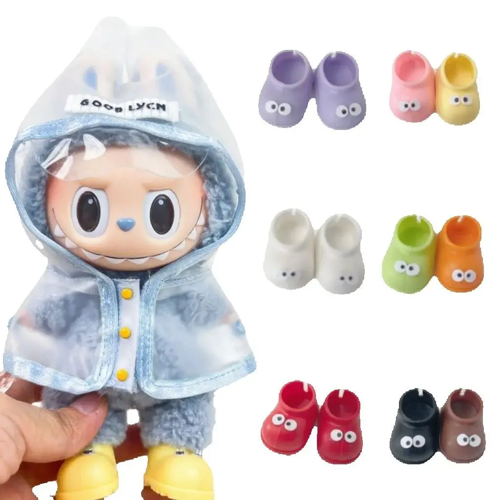 

1st, 2nd & 3rd Gen Labubu Cute Playful Hand - Painted Small Eyes Colorful Shoes Labubu Raincoat
