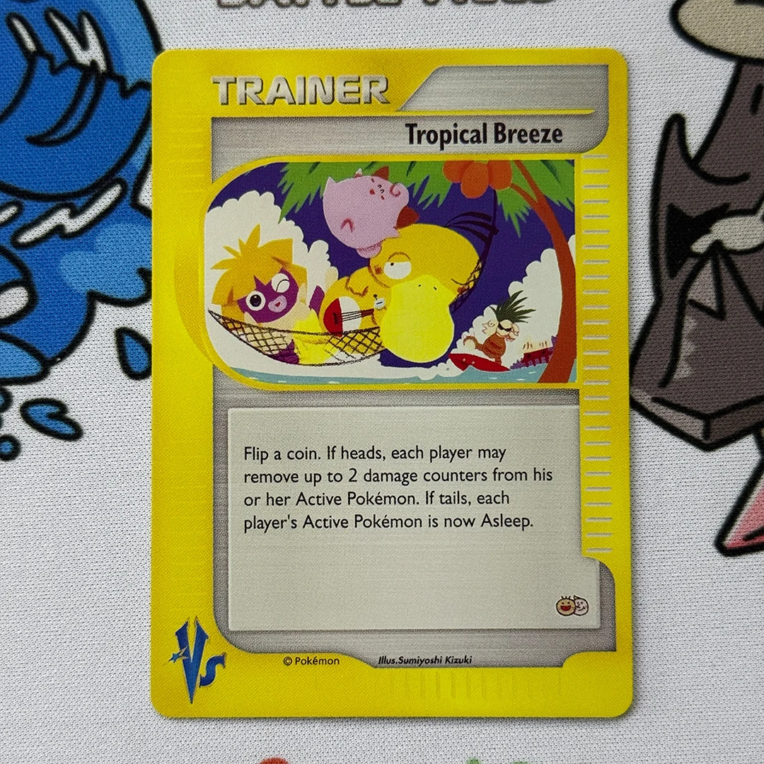 

DIY Proxy English 2001-2002 P.M. Коллекционная карта PTCG: Тропическая Мега-Битва, Тропический Бриз, самодельная карта Псайдака для TCG