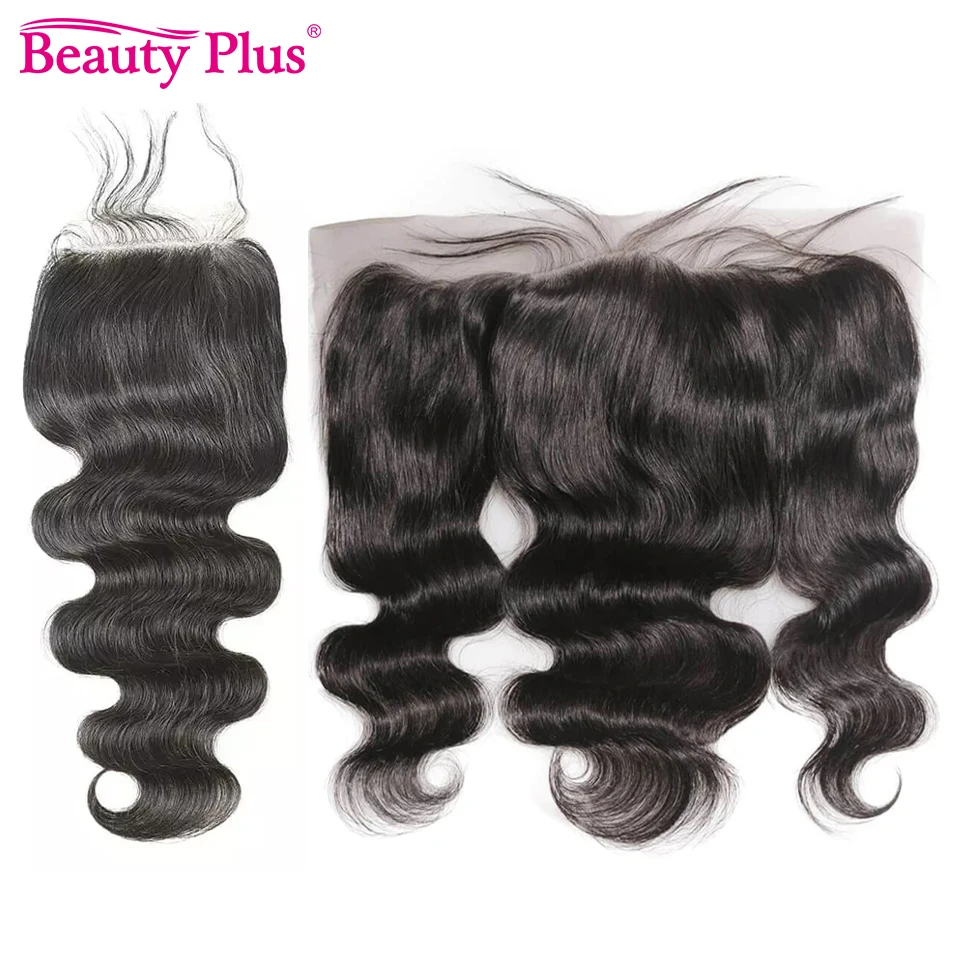 Body Wave 4x4 Lace Closure 13x4 Free Part Transparent Brazilian Human Hair Closure 150 Density Natural Black Color 10-22 Inch