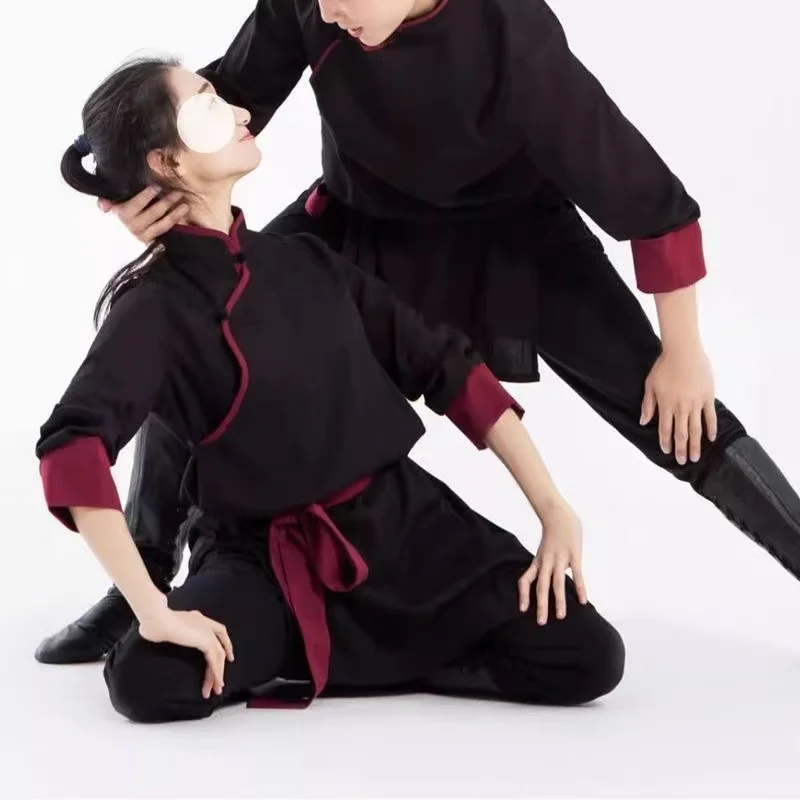 Classical Wuxia Martial Hanfu Traditional Mongolian Stage Performance Long Shirt Halloween Event Robe Men Women Tai Chi Clothing