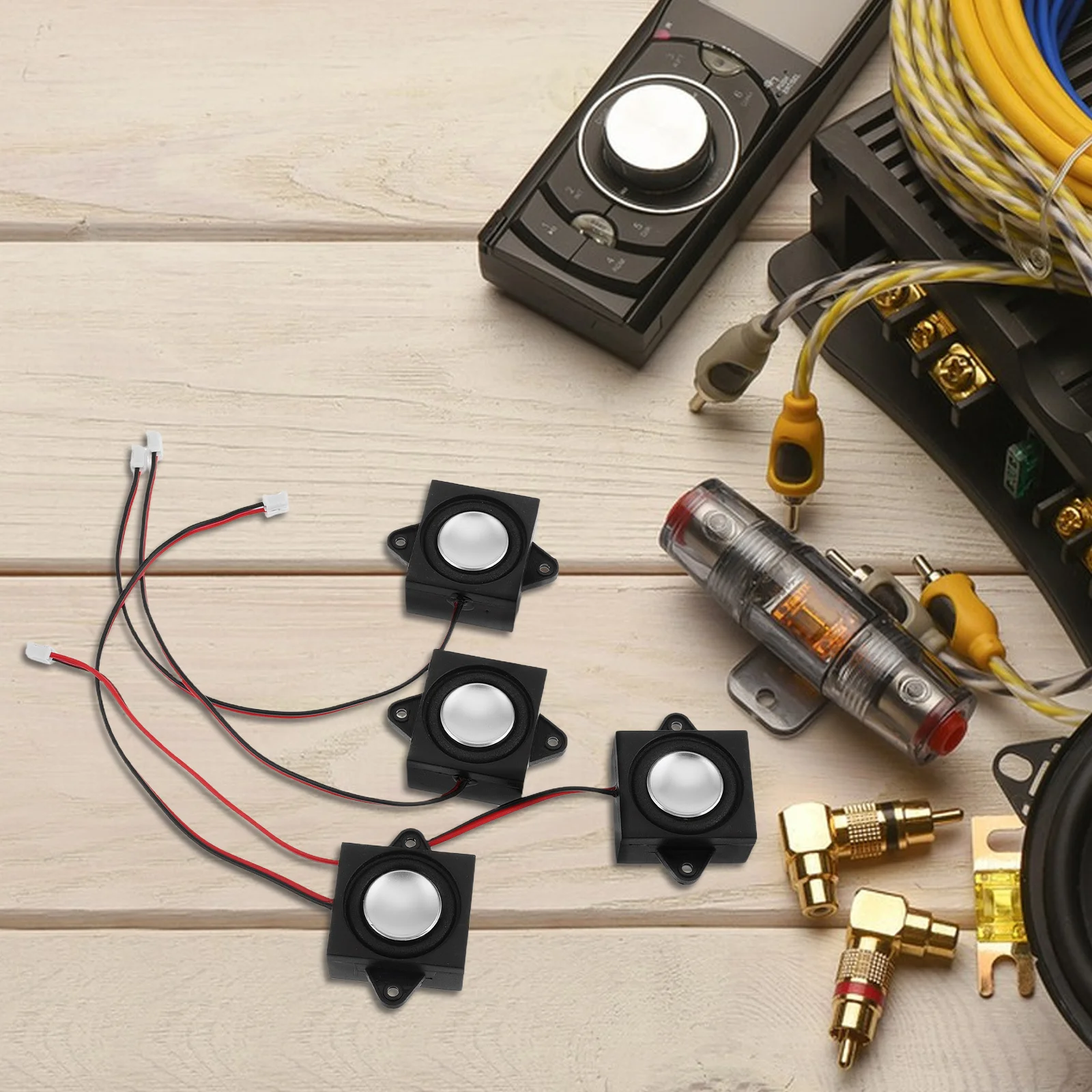 

4Pcs Portable Mini Speakers Desktop Computers Amplified Sound Clear Audio Multimedia Speaker Wire Connectors Home Use