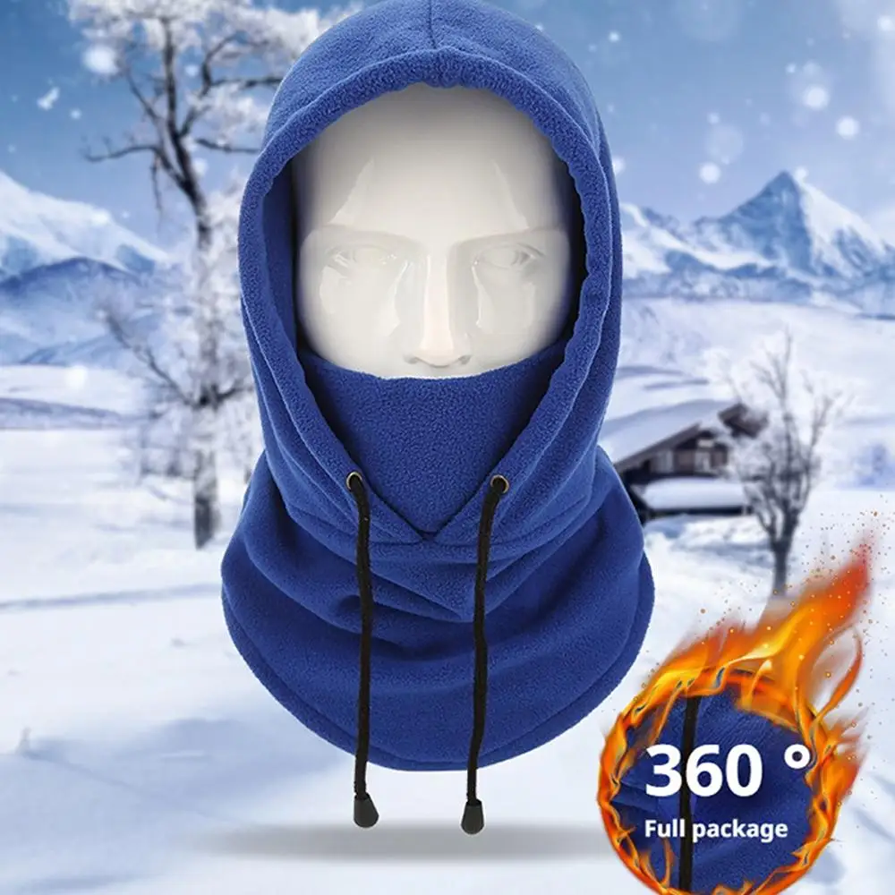 Unisex Winter Balaclava, Windproof Knit Hood with Drawstring for Motorcycle Riding, Skiing, and Cold Weather