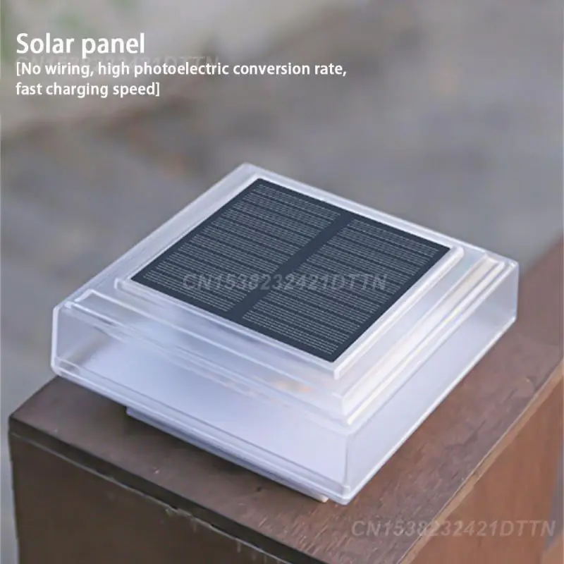 Imagem -02 - Impermeável Energia Solar Coluna Cabeça Lâmpada Porta Post Lâmpada Corpo Resistente Quadrado Luz Solar Vida Impermeável Lâmpada de Parede Novo