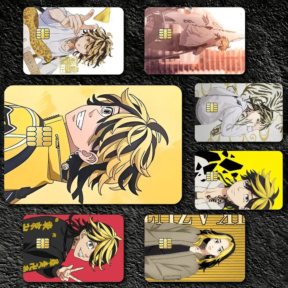 

okyoR-Revengers Kazutora Hanemiya Credit Card Skin Stickers For VISA Bank Bus Metro Access Card Protective Film Cover Sticker