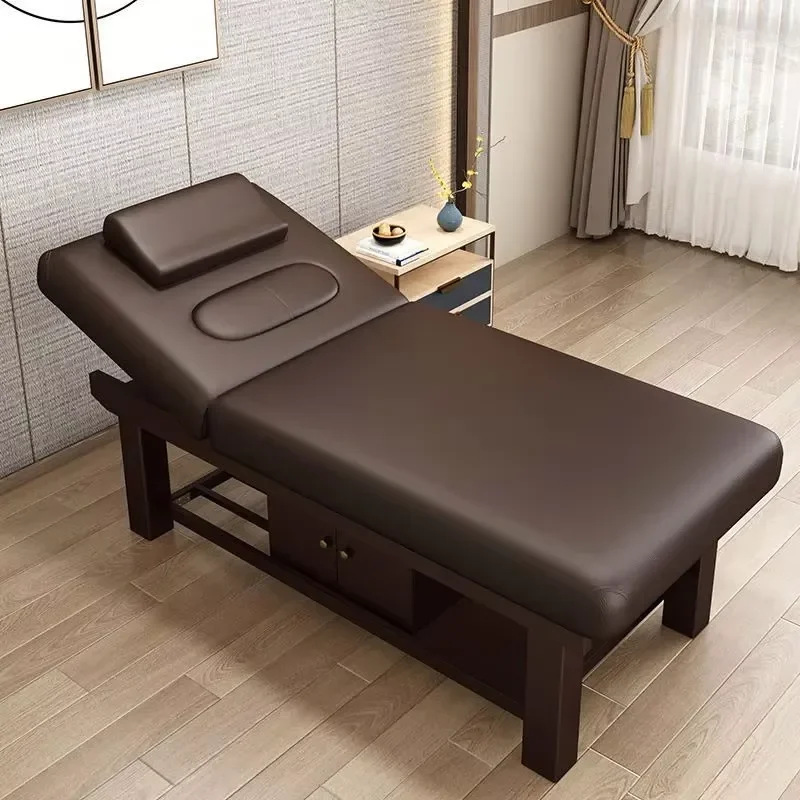 Modern Facial Lash Body Wholesale Salon Physiotherapy Wooden Facial Spa Tables with Cabinet
