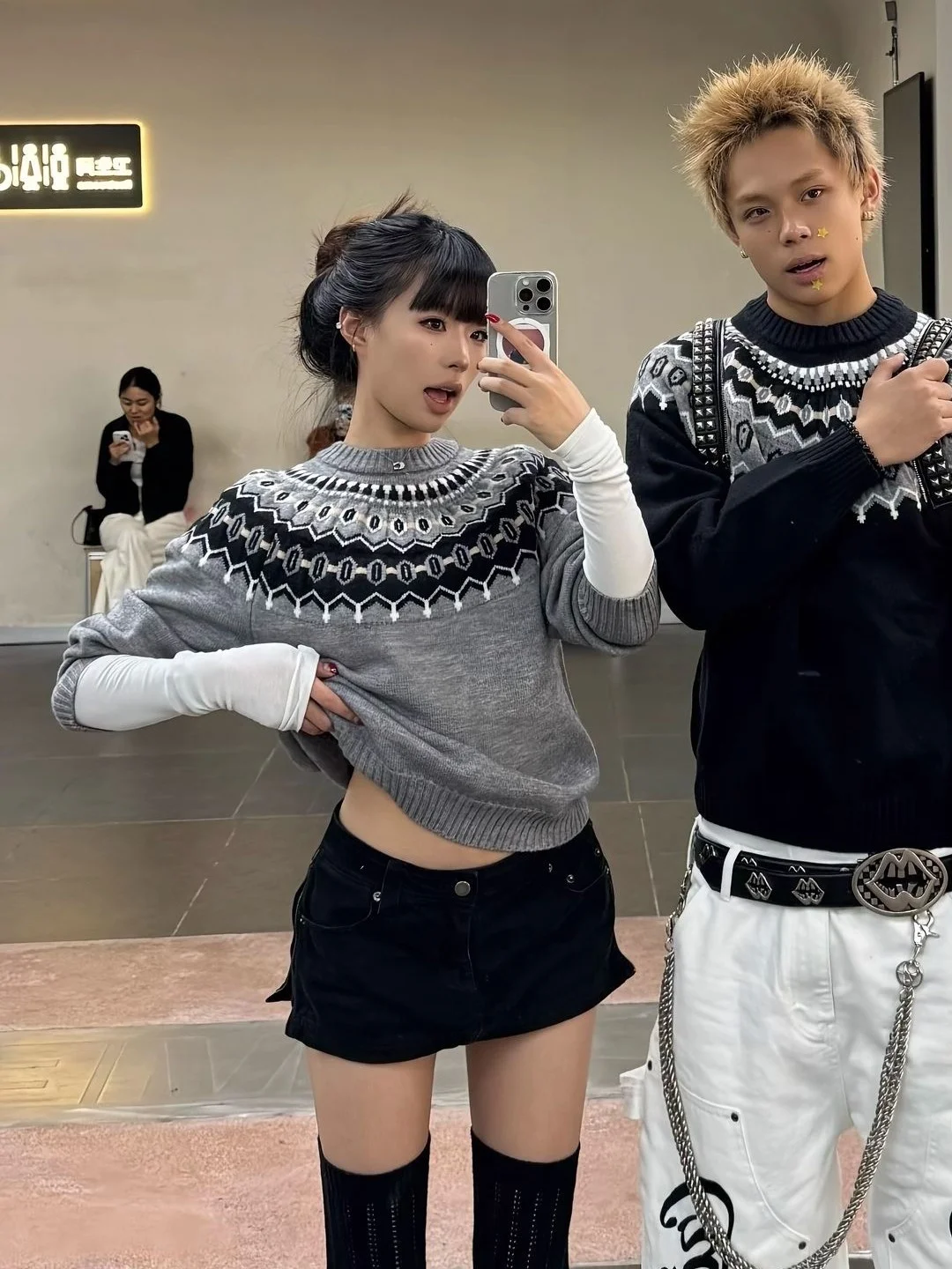 

Вязаный свитер в стиле ретро-фэир-айл, свободный крой, осенне-зимний, повседневный, для пар, модный